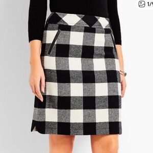 Talbots Buffalo Print Plaid Skirt